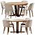 Elegant Concha Aura Dining Set 3D model small image 1