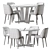 Elegant Concha Aura Dining Set 3D model small image 3