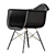 Modern Black Eames Style Dining Chair 3D model small image 3