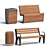 Outdoor Bench Set: Simple Elegance 3D model small image 1