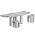 Rustic Oak Dining Set by Collection Particuliere 3D model small image 3