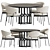 Luz Intreccio Dining Set: Elegant Wood and Velvet Chairs 3D model small image 1