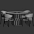 Luz Intreccio Dining Set: Elegant Wood and Velvet Chairs 3D model small image 4