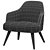 Sleek Jane Armchair: Modern metal base 3D model small image 4