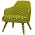 Sleek Jane Armchair: Modern metal base 3D model small image 5