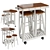 Foldable Table Set with Stools 3D model small image 1