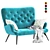 KALEIDOS Modern 2-Seater Sofa 3D model small image 6