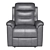 Smoke Leather Power Recliner: Ultimate Comfort & Style 3D model small image 2