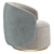 Elegant Fendi Casa Annabelle Armchair: Luxurious Velvet, Stunning Design 3D model small image 3