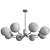 Radial Brass and Black Chandelier 3D model small image 2