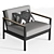 Sleek Aluminum Lounge Chair 3D model small image 4