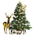 Festive Christmas Tree Decoration 3D model small image 5