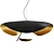 Elegant Gold Trim Iron Pendant 3D model small image 2