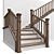 Classic Stucco-Wood Staircase 3D model small image 3