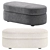 Regal Rose Velvet & Leather Ottoman 3D model small image 2