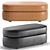 Regal Rose Velvet & Leather Ottoman 3D model small image 3