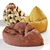 Versatile Bean Bag Pear - 3 Shapes, Various Fabrics & Colors 3D model small image 1