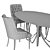 Sleek Honey Elle: Modern Dining 3D model small image 7