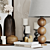 Wooden Vases & Dry Plants Set 3D model small image 3