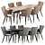 Modern Benza Dining Chair and Russo Table Set 3D model small image 1