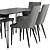 Modern Benza Dining Chair and Russo Table Set 3D model small image 5