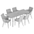 Modern Benza Dining Chair and Russo Table Set 3D model small image 6