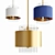 Elegant Aged Brass Glass Pendant 3D model small image 1