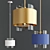Elegant Aged Brass Glass Pendant 3D model small image 3