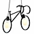 Scandi Bike Hanging Lamp: Black & White Decor 3D model small image 1