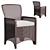 Faux Rattan Chair Set + Side Table 3D model small image 4