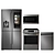 Samsung Appliance Set: Fridge, Range, Dishwasher 3D model small image 1
