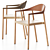 Monza Oak Stackable Chair 3D model small image 1