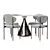 Elegant Dery Chair & Silhouette Oval Table 3D model small image 2