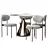 Elegant Dery Chair & Silhouette Oval Table 3D model small image 3