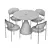 Elegant Dery Chair & Silhouette Oval Table 3D model small image 4