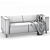 Klippan Ikea Sofa with Throw 3D model small image 7