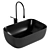 Aquanet Lake-1-MB: Stylish Black Countertop Sink 3D model small image 1