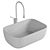 Aquanet Lake-1-MB: Stylish Black Countertop Sink 3D model small image 2