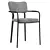 Elegant Grey Bouclé Dining Chair 3D model small image 1