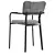 Elegant Grey Bouclé Dining Chair 3D model small image 2