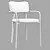 Elegant Grey Bouclé Dining Chair 3D model small image 3