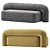 Plush Moss Sofa: Velvet & Leather 3D model small image 4