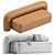 Plush Moss Sofa: Velvet & Leather 3D model small image 5