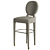 Elegant Diamond Quilted Bar Stool 3D model small image 1