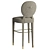 Elegant Diamond Quilted Bar Stool 3D model small image 2