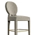 Elegant Diamond Quilted Bar Stool 3D model small image 6