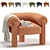 Luxurious Sevigne Armchair: Velvet & Leather 3D model small image 1