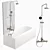 Sleek Jersey Shaped Right Hand Bath 3D model small image 2