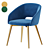 Elegant Navy Blue Dining Chairs 3D model small image 1