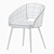 Elegant Navy Blue Dining Chairs 3D model small image 4